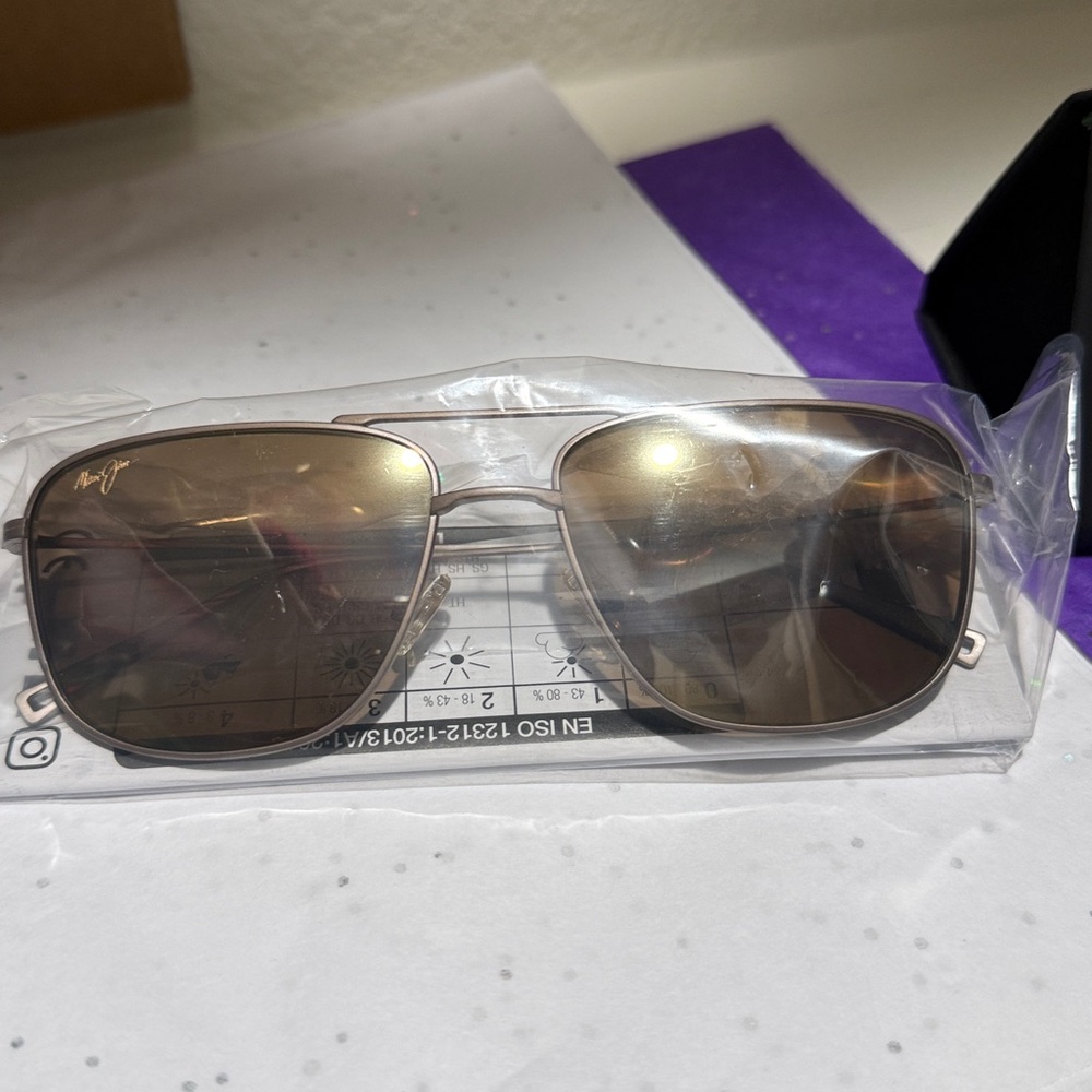 Maui Jim Gold-Tinted Square Sunglasses